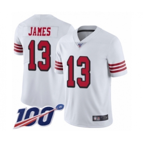 Youth San Francisco 49ers #13 Richie James Limited White Rush Vapor Untouchable 100th Season Football Jersey - Ujersey