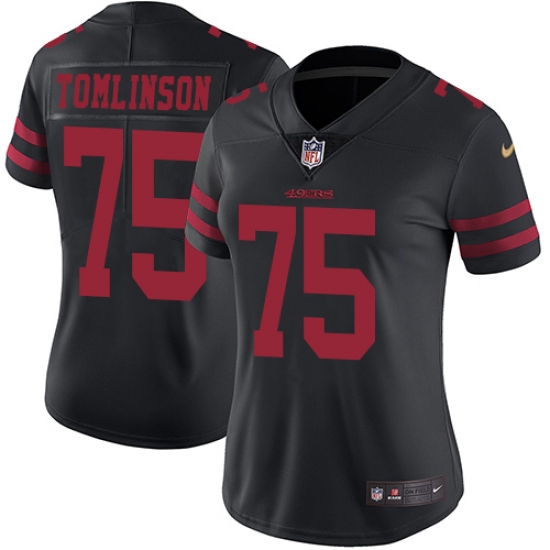 Women's Nike San Francisco 49ers #75 Laken Tomlinson Black Vapor Untouchable Limited Player NFL Jersey - Ujersey