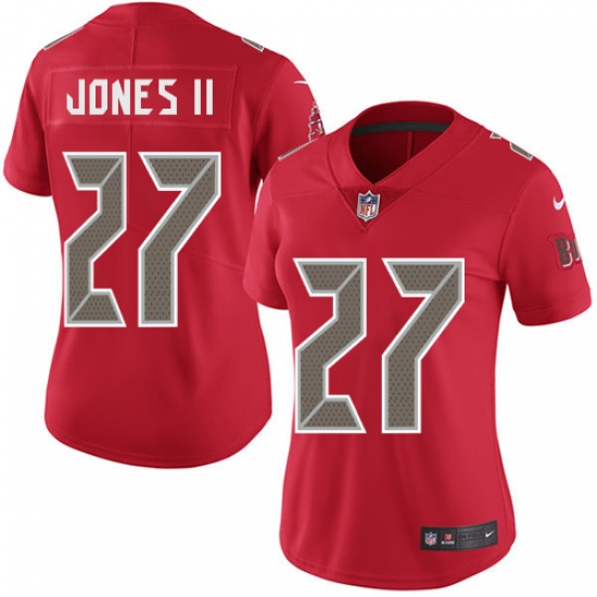 Women's Nike Tampa Bay Buccaneers #27 Ronald Jones II Red Stitched NFL Limited Rush Jersey - Ujersey