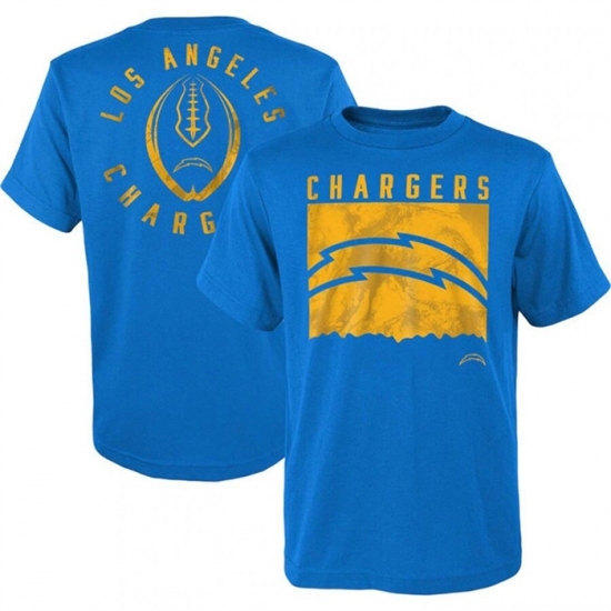 Men's Los Angeles Chargers Light Blue Preschool Liquid Camo Logo T Shirt - Ujersey
