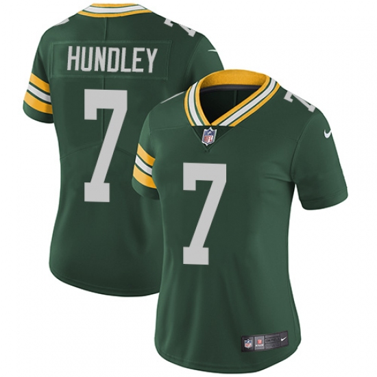 Women's Nike Green Bay Packers #7 Brett Hundley Elite Green Team Color NFL Jersey - Ujersey