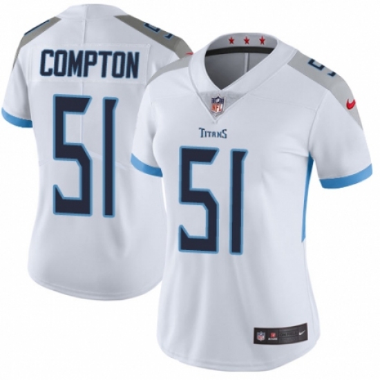Women's Nike Tennessee Titans #51 Will Compton White Vapor Untouchable Limited Player NFL Jersey - Ujersey