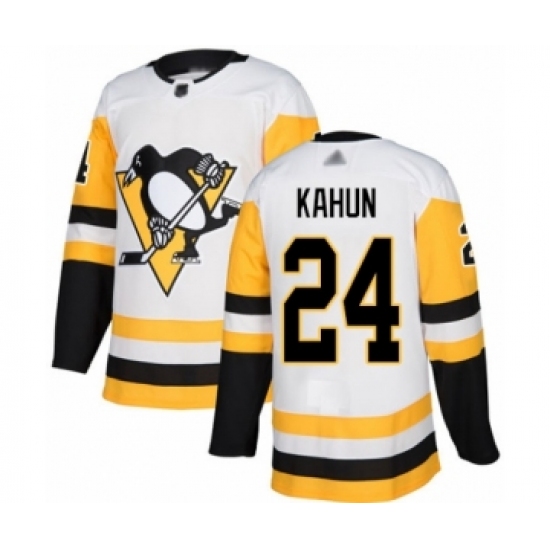 Men's Pittsburgh Penguins #24 Dominik Kahun Authentic White Away Hockey Jersey - Ujersey