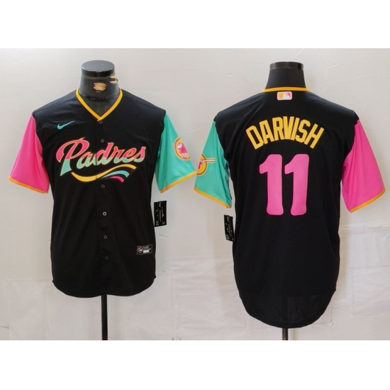 Men's San Diego Padres #11 Yu Darvish Black Fashion Baseball Jersey - Ujersey