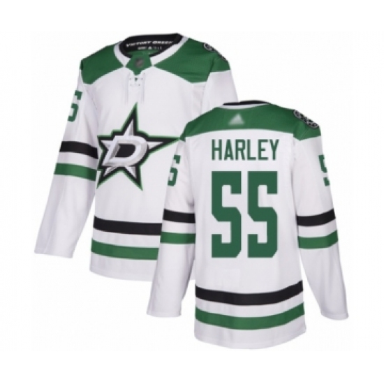 Men's Dallas Stars #55 Thomas Harley Authentic White Away Hockey Jersey - Ujersey