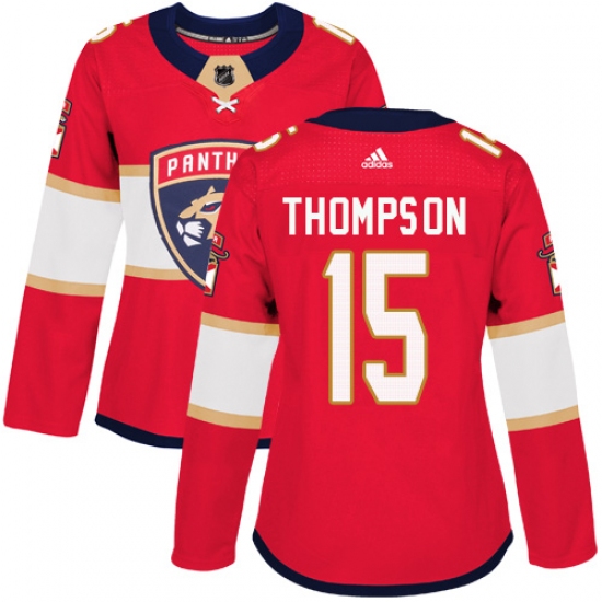 Women's Adidas Florida Panthers #15 Paul Thompson Premier Red Home NHL Jersey - Ujersey