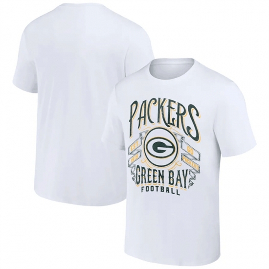 Men's Green Bay Packers White X Darius Rucker Collection Vintage Football T Shirt - Ujersey