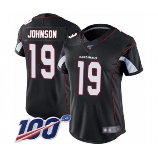 Women's Arizona Cardinals #19 KeeSean Johnson Black Alternate Vapor Untouchable Limited Player 100th Season Football Jersey - Ujersey