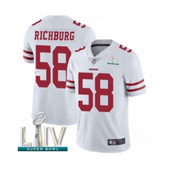 Youth San Francisco 49ers #58 Weston Richburg White Vapor Untouchable Limited Player Super Bowl LIV Bound Football Jersey - Ujersey