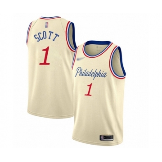 Men's Philadelphia 76ers #1 Mike Scott Swingman Cream Basketball Jersey - 2019 20 City Edition - Ujersey