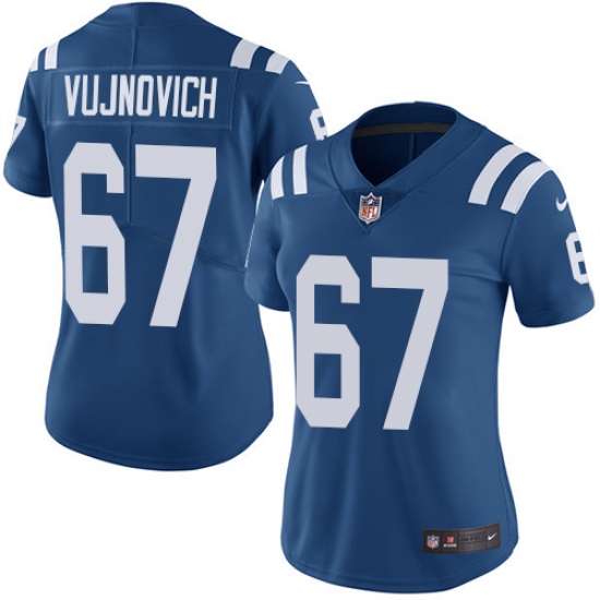 Women's Nike Indianapolis Colts #67 Jeremy Vujnovich Royal Blue Team Color Vapor Untouchable Limited Player NFL Jersey - Ujersey