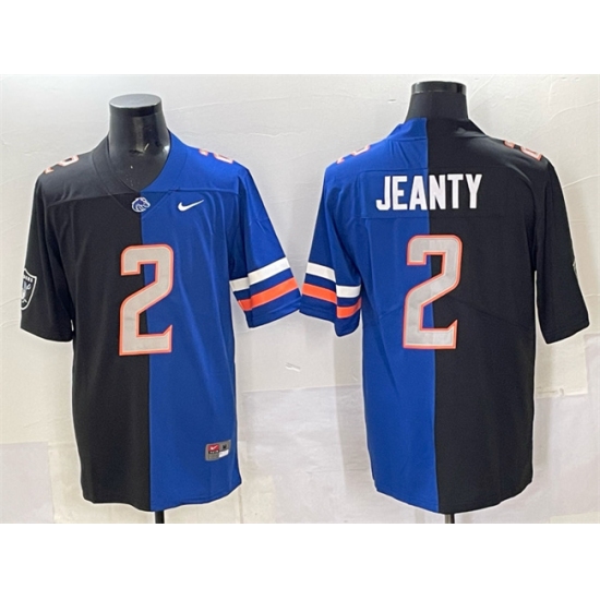 Men's Las Vegas Raiders X Broncos #2 Ashton Jeanty Black Blue Split Limited Football Stitched Jersey - Ujersey