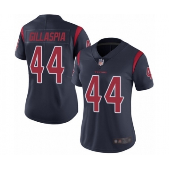 Women's Houston Texans #44 Cullen Gillaspia Limited Navy Blue Rush Vapor Untouchable Football Jersey - Ujersey