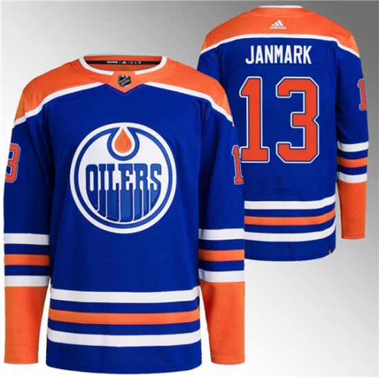 Men's Edmonton Oilers #13 Mattias Janmark Royal Stitched Jersey - Ujersey