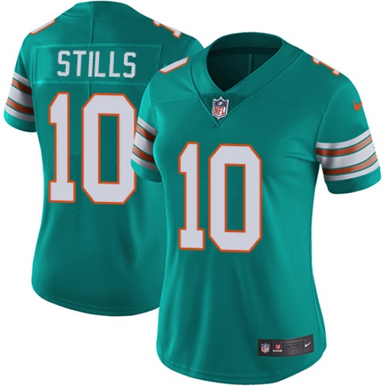 Women's Nike Miami Dolphins #10 Kenny Stills Elite Aqua Green Alternate NFL Jersey - Ujersey