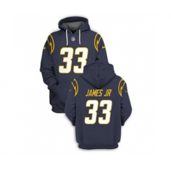 Men's Los Angeles Chargers #33 Derwin James JR 2021 Navy Pullover Football Hoodie - Ujersey