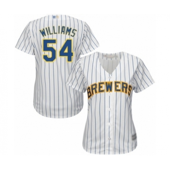 Women's Milwaukee Brewers #54 Taylor Williams Authentic White Alternate Cool Base Baseball Player Jersey - Ujersey