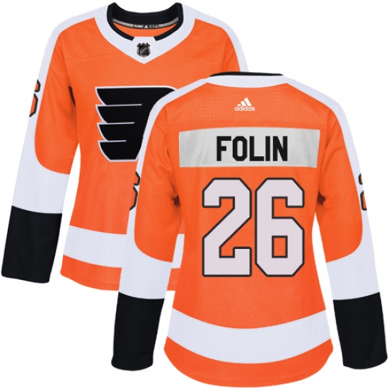 Women's Adidas Philadelphia Flyers #26 Christian Folin Premier Orange Home NHL Jersey - Ujersey