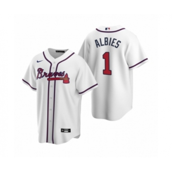 Youth Atlanta Braves #1 Ozzie Albies Nike White 2020 Replica Home Jersey - Ujersey