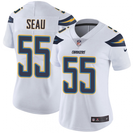 Women's Nike Los Angeles Chargers #55 Junior Seau Elite White NFL Jersey - Ujersey