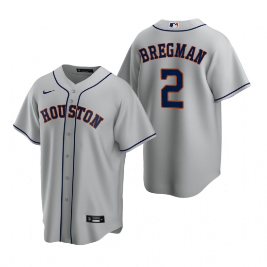 Men's Nike Houston Astros #2 Alex Bregman Gray Road Stitched Baseball Jersey - Ujersey