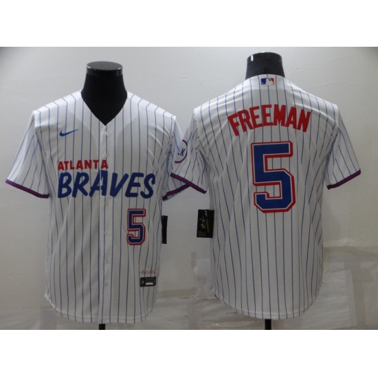 Men's Nike Atlanta Braves #5 Freddie Freeman White City Player Jersey - Ujersey