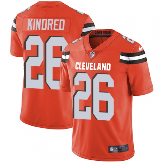 Youth Nike Cleveland Browns #26 Derrick Kindred Orange Alternate Vapor Untouchable Limited Player NFL Jersey - Ujersey