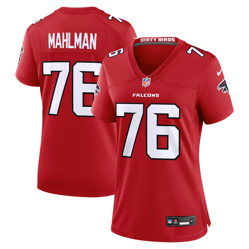 Women's Atlanta Falcons Riley Mahlman Nike Red Team Game Jersey - Ujersey