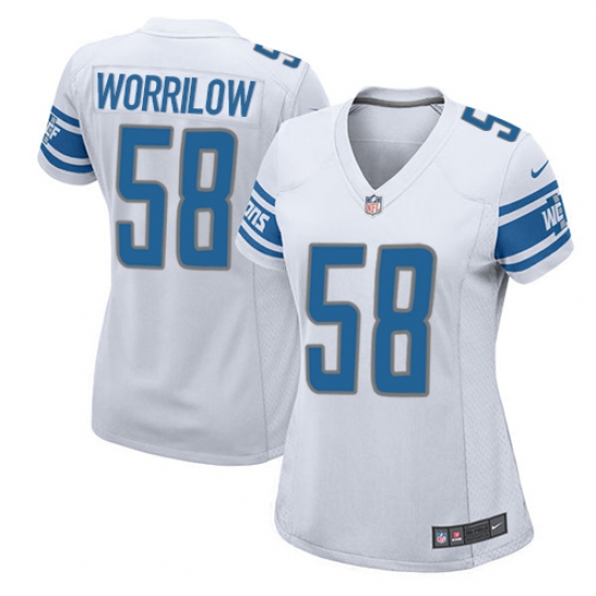 Women's Nike Detroit Lions #58 Paul Worrilow Game White NFL Jersey - Ujersey