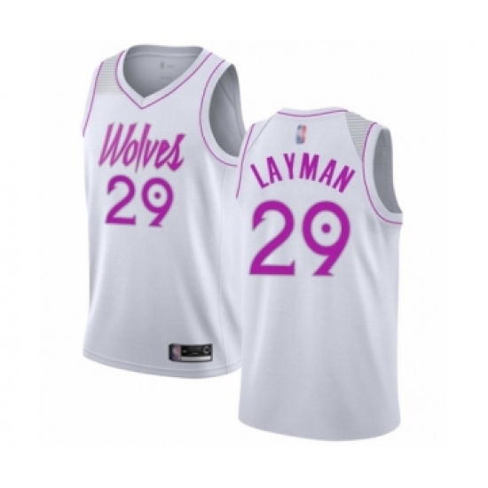 Youth Minnesota Timberwolves #29 Jake Layman White Swingman Jersey - Earned Edition - Ujersey