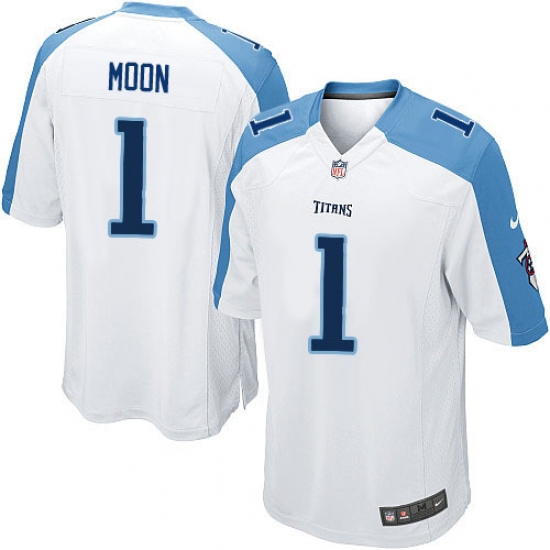 Men's Nike Tennessee Titans #1 Warren Moon Game White NFL Jersey - Ujersey