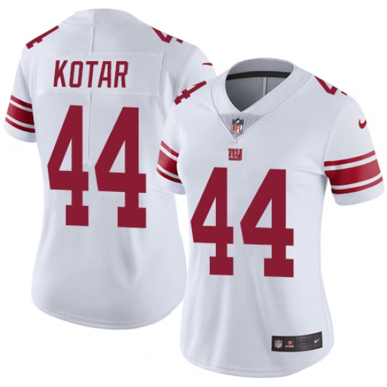 Women's Nike New York Giants #44 Doug Kotar White Vapor Untouchable Limited Player NFL Jersey - Ujersey