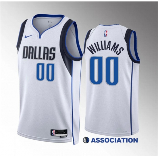Men's Dallas Mavericks #00 Brandon Williams White Association Edition Stitched Basketball Jersey - Ujersey