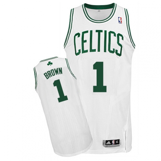 Men's Adidas Boston Celtics #1 Walter Brown Authentic White Home NBA Jersey - Ujersey
