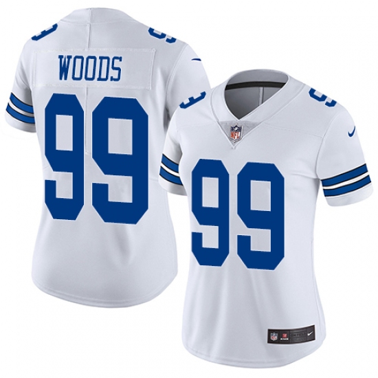 Women's Nike Dallas Cowboys #99 Antwaun Woods White Vapor Untouchable Limited Player NFL Jersey - Ujersey