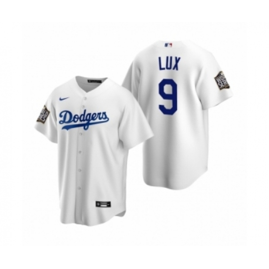 Men's Los Angeles Dodgers #9 Gavin Lux White 2020 World Series Replica Jersey - Ujersey