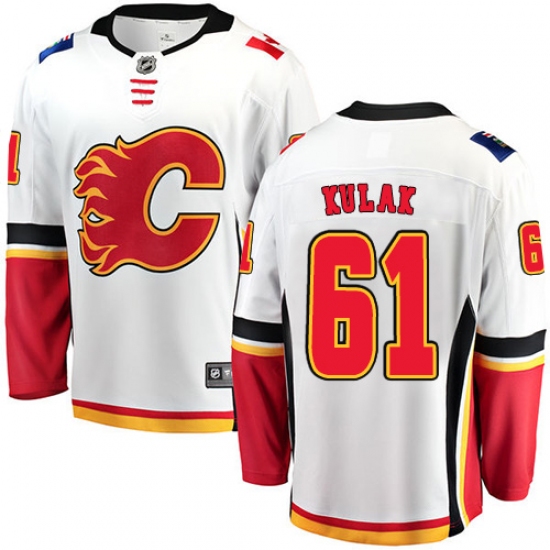 Men's Calgary Flames #61 Brett Kulak Fanatics Branded White Away Breakaway NHL Jersey - Ujersey
