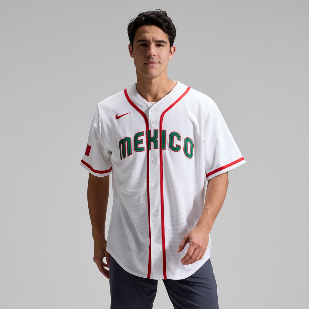 Men's Mexico Baseball Nike White 2026 World Baseball Classic Home Stadium Jersey - SUjersey01
