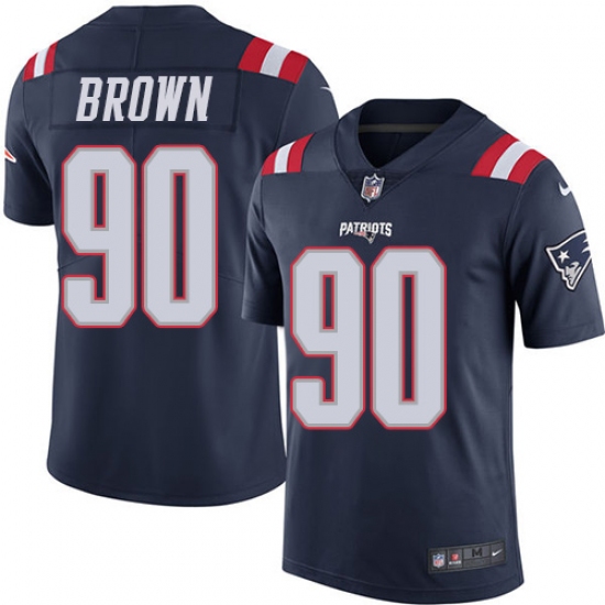 Youth Nike New England Patriots #90 Malcom Brown Limited Navy Blue Rush Vapor Untouchable NFL Jersey - Ujersey