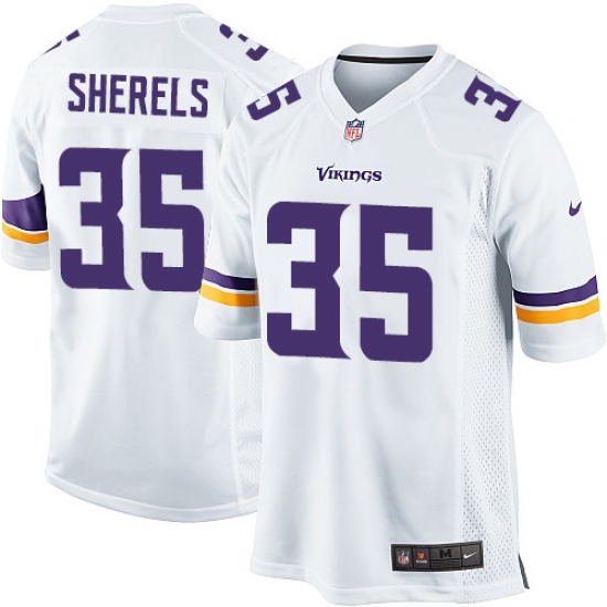 Men's Nike Minnesota Vikings #35 Marcus Sherels Game White NFL Jersey - Ujersey