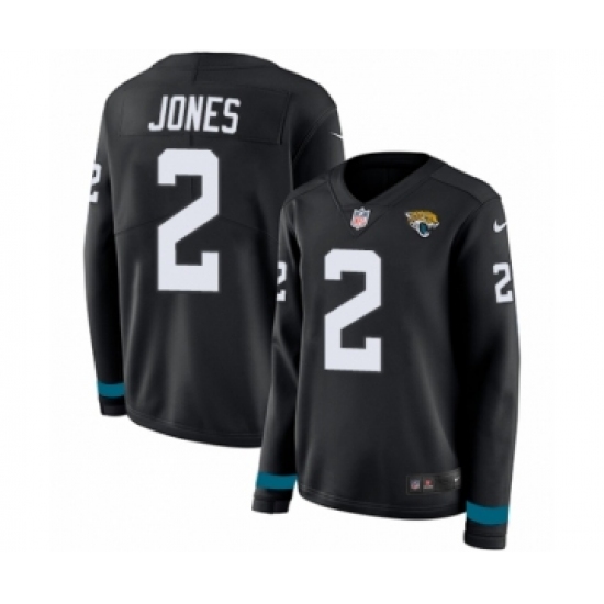 Women's Nike Jacksonville Jaguars #2 Landry Jones Limited Black Therma Long Sleeve NFL Jersey - Ujersey