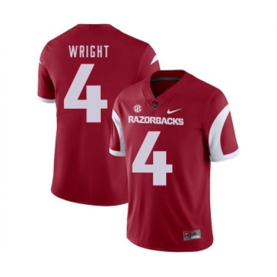 Arkansas Razorbacks 4 Jarius Wright Red College Football Jersey - Ujersey