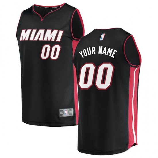 Men's Miami Heat Fanatics Branded Black Fast Break Custom Replica Jersey - Icon Edition - Ujersey