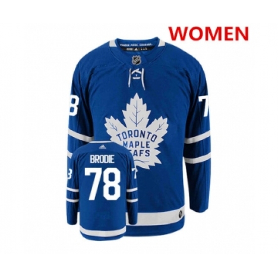 Women's Toronto Maple Leafs #78 TJ BRODIE Royal Blue Adidas Stitched NHL Jersey - Ujersey