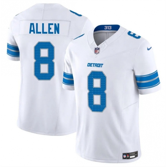 Men's Detroit Lions #8 Kyle Allen White 2025 F.U.S.E. Vapor Limited Football Stitched Jersey - Ujersey