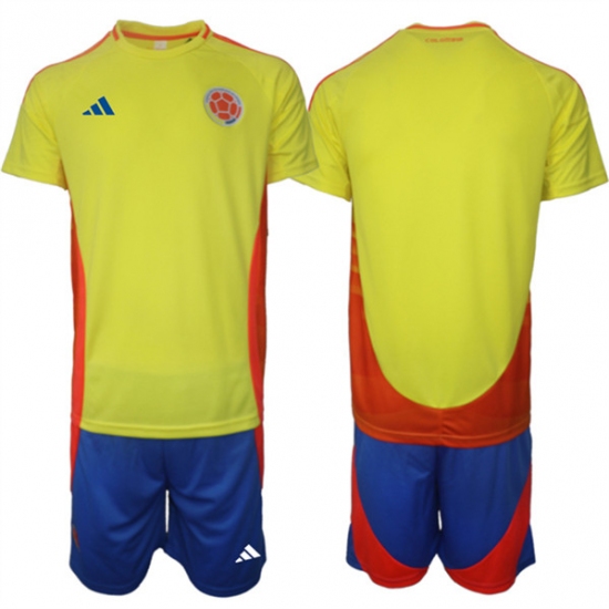 Men's Colombia Custom Yellow Red 2024-25 Home Soccer Jersey Suit - Ujersey