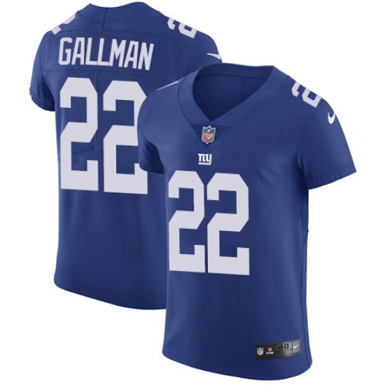 Men's Nike New York Giants #22 Wayne Gallman Royal Blue Team Color Vapor Untouchable Elite Player NFL Jersey - Ujersey