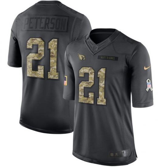 Men's Nike Arizona Cardinals #21 Patrick Peterson Limited Black 2016 Salute to Service NFL Jersey - Ujersey