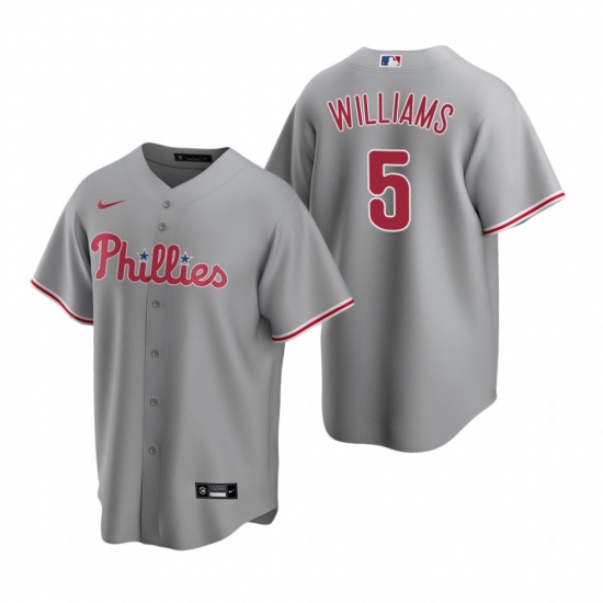Men's Nike Philadelphia Phillies #5 Nick Williams Gray Road Stitched Baseball Jersey - Ujersey