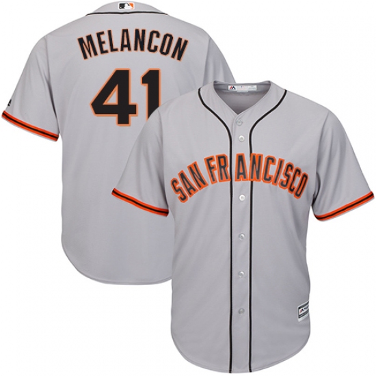 Youth Majestic San Francisco Giants #41 Mark Melancon Authentic Grey Road Cool Base MLB Jersey - Ujersey